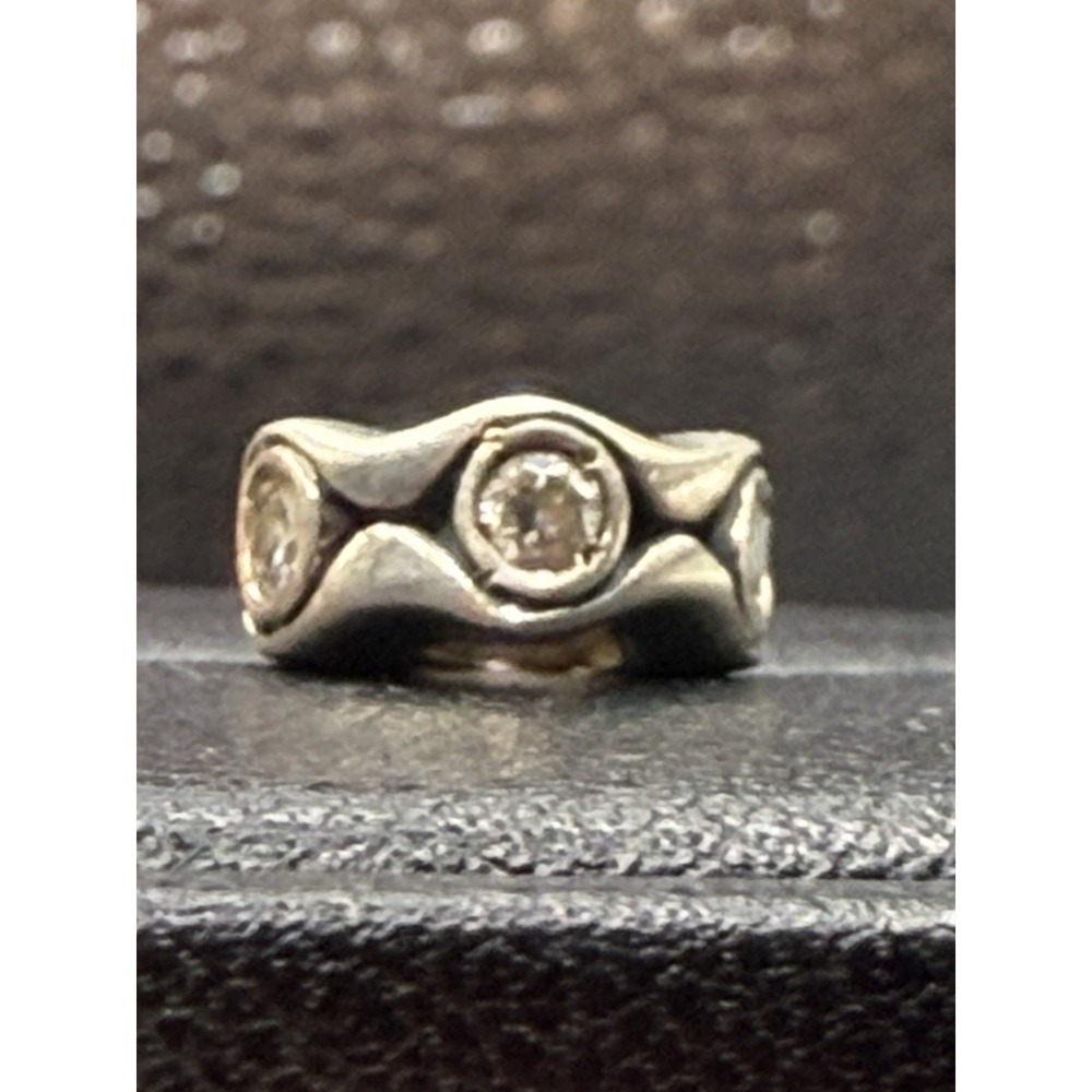 Chamilia Sterling Silver CZ Cat Eyes Charm 925 K7